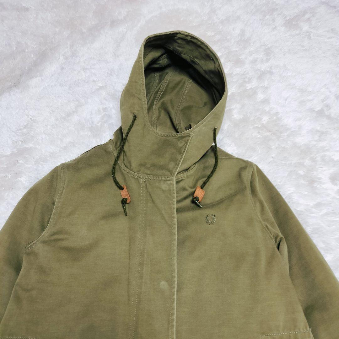 フレッドペリー モッズコート ライナー ストライプ 刺繍 カーキ 10 L