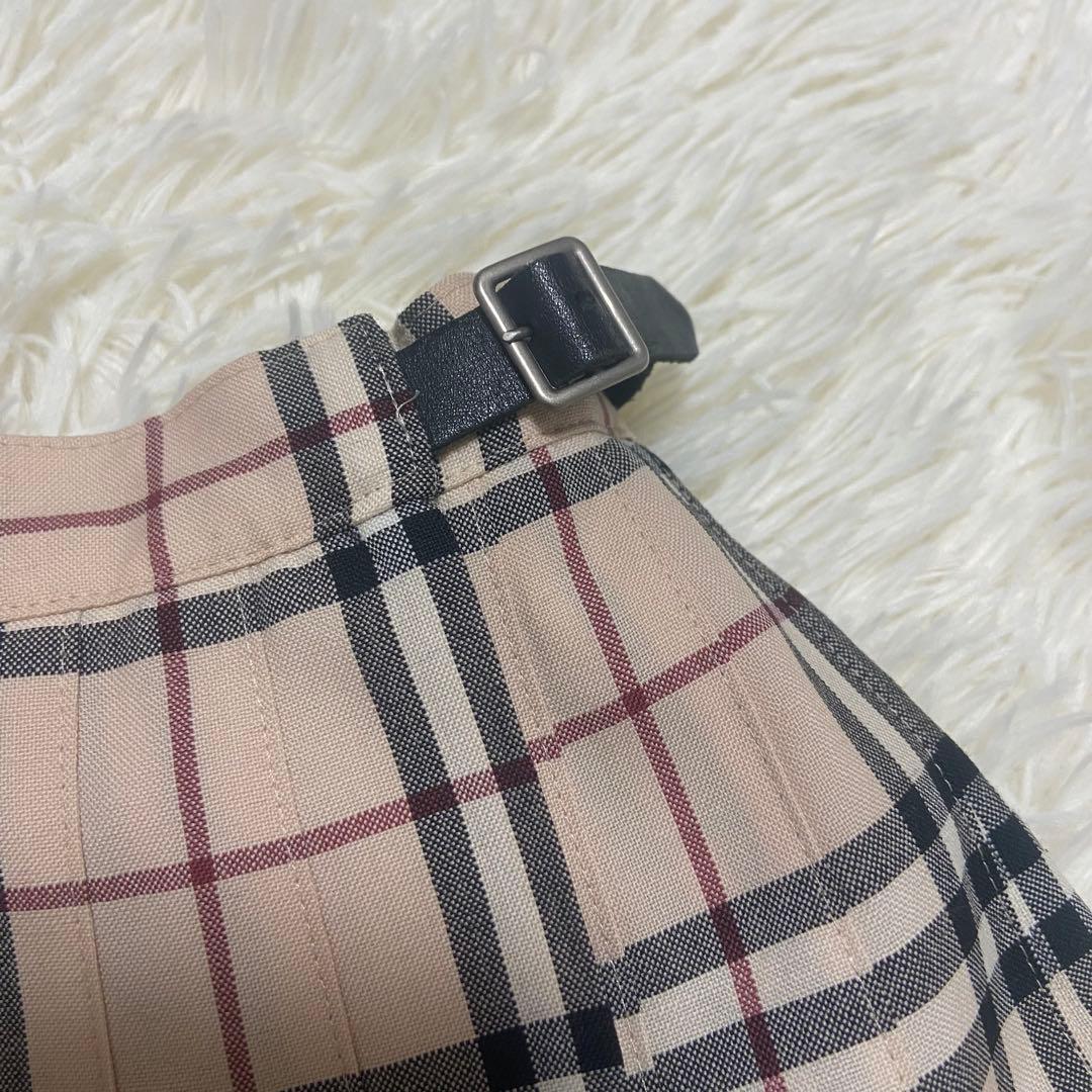 バーバリー ラップスカート プリーツ ノバチェック ベージュ ベルト S 160