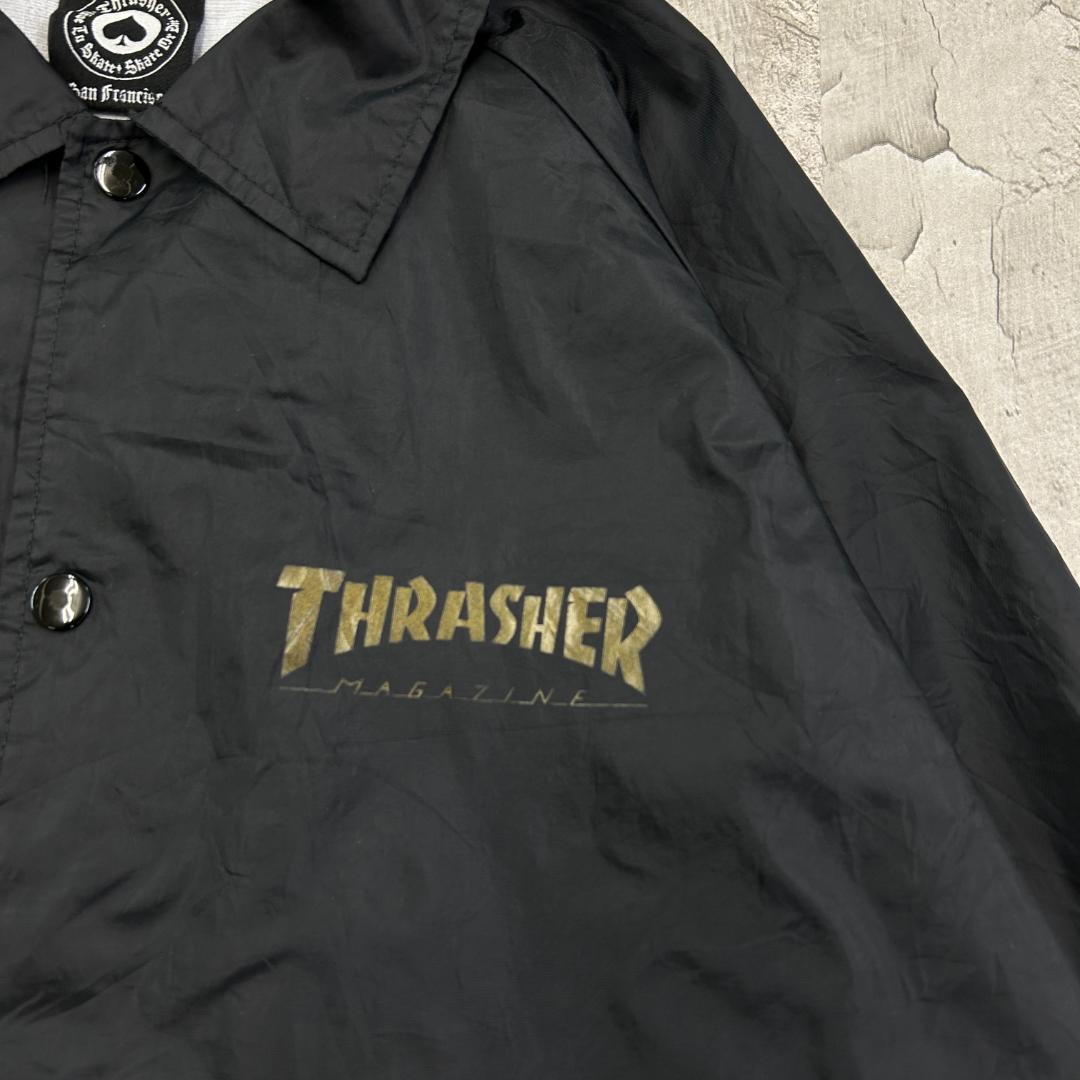 キ*い様 USA製　THRASHER　五芒星　長袖　コーチジャケット　古着　ブラ