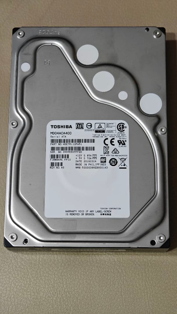 ★中古品★TOSHIBA MD04ACA400 4000GB HDD