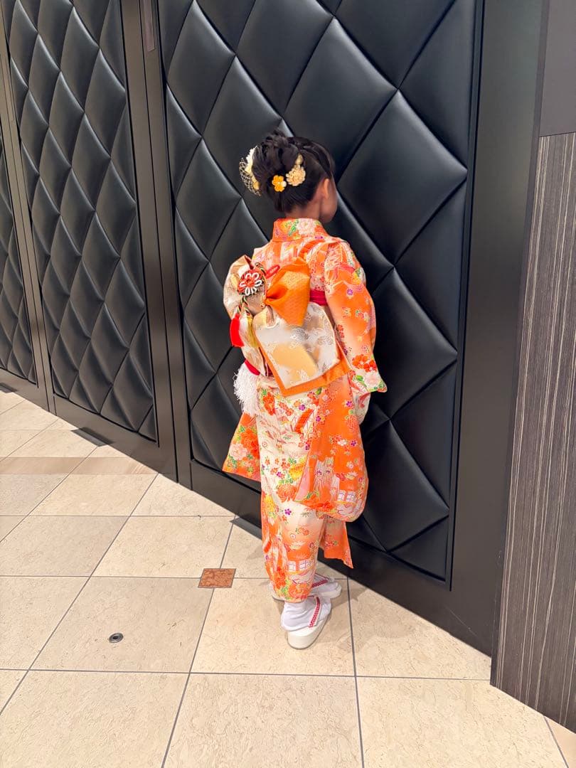 11/7までお値下げ　七五三 ７歳 花柄着物と小物セット