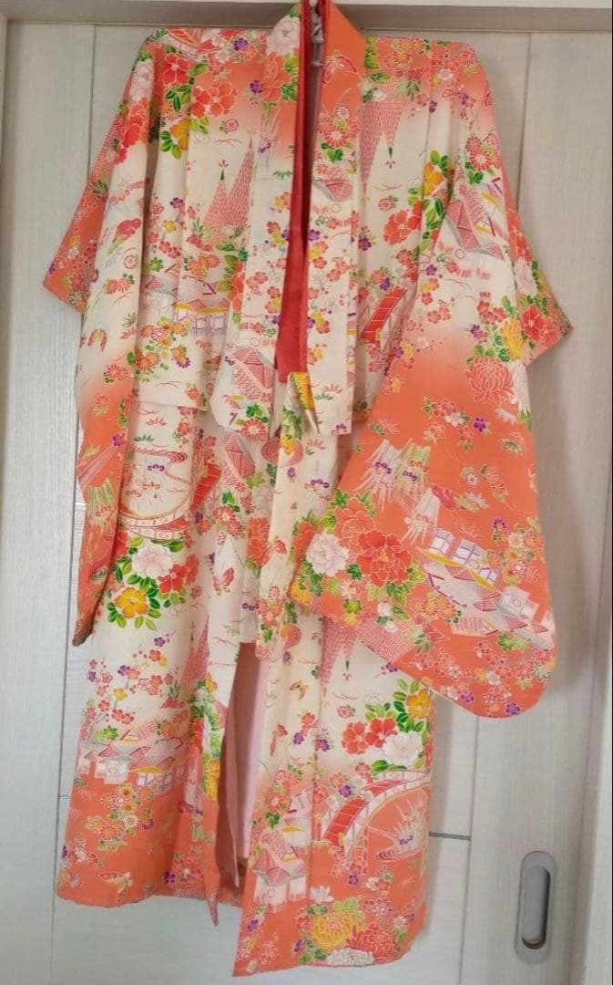 11/7までお値下げ　七五三 ７歳 花柄着物と小物セット
