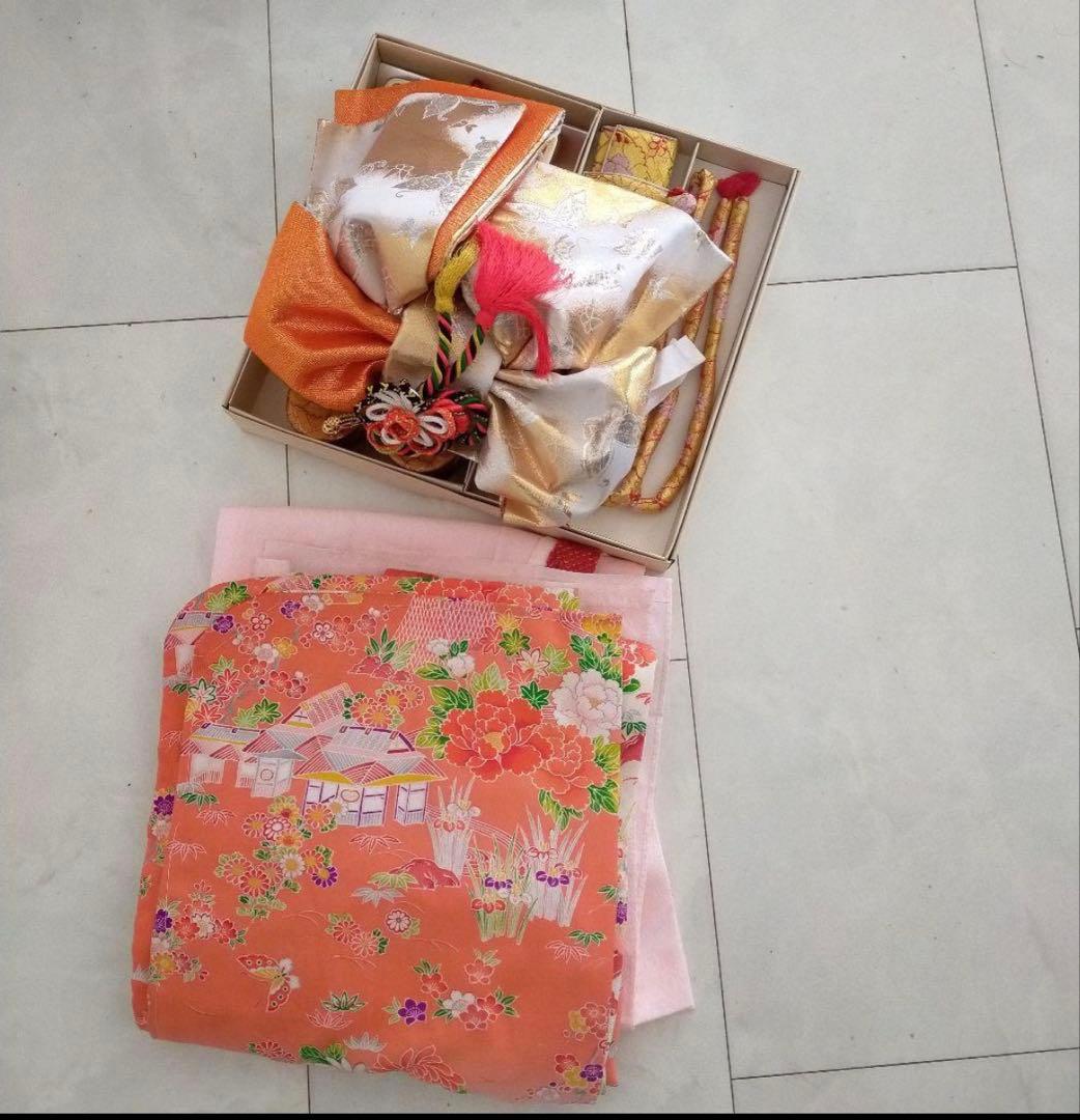 11/7までお値下げ　七五三 ７歳 花柄着物と小物セット