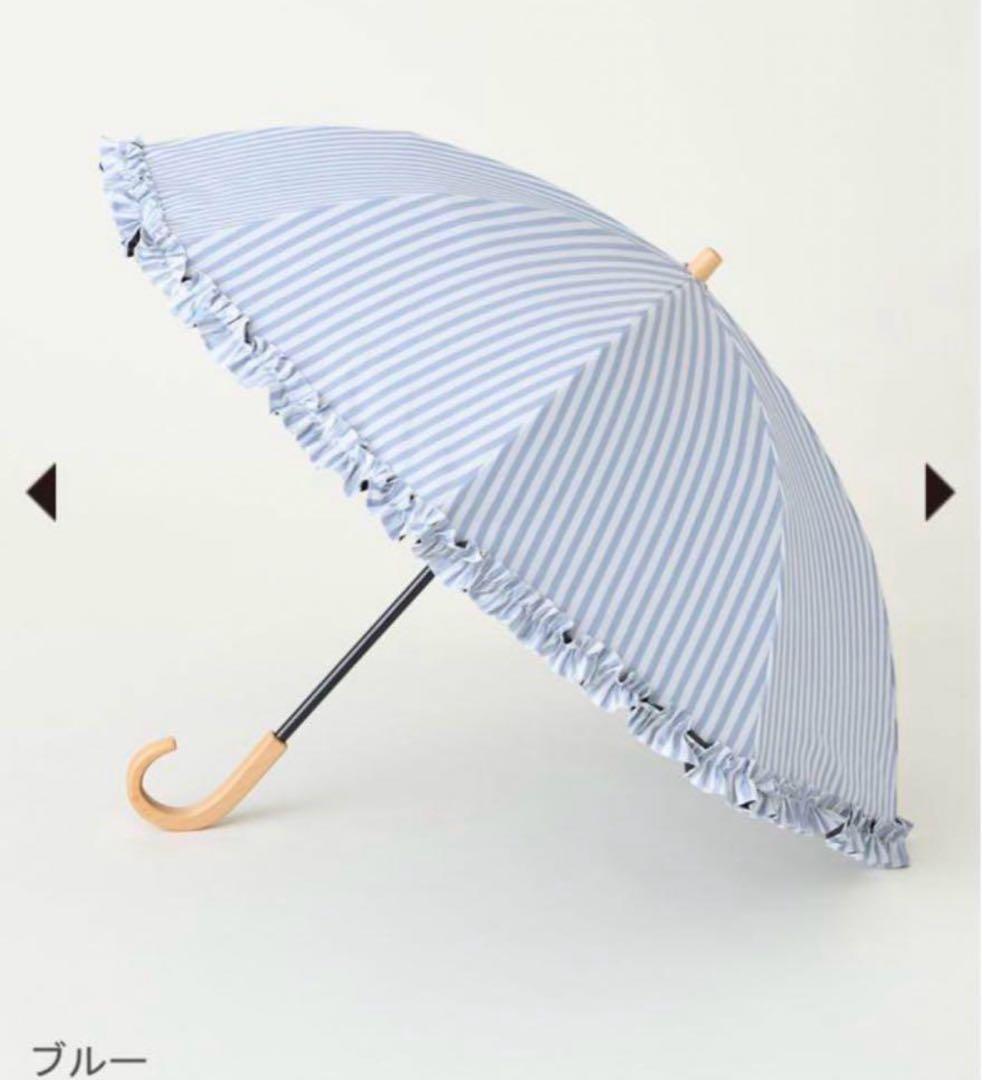 美品⭐️サンバリア100 折りたたみ日傘 ２段折 コンパクト / チェック ブルー