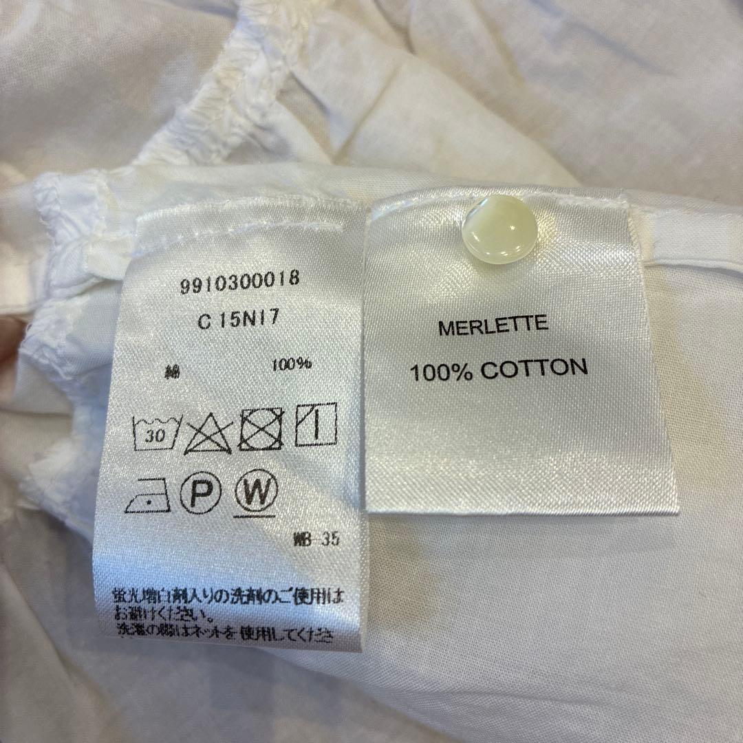 Merlette ホワイト チュニック 長袖 S ソリマン