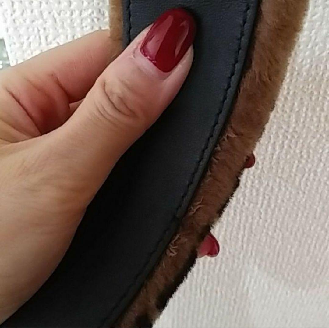 【 FENDI 】 ズッカ柄ムートンカチューシャ