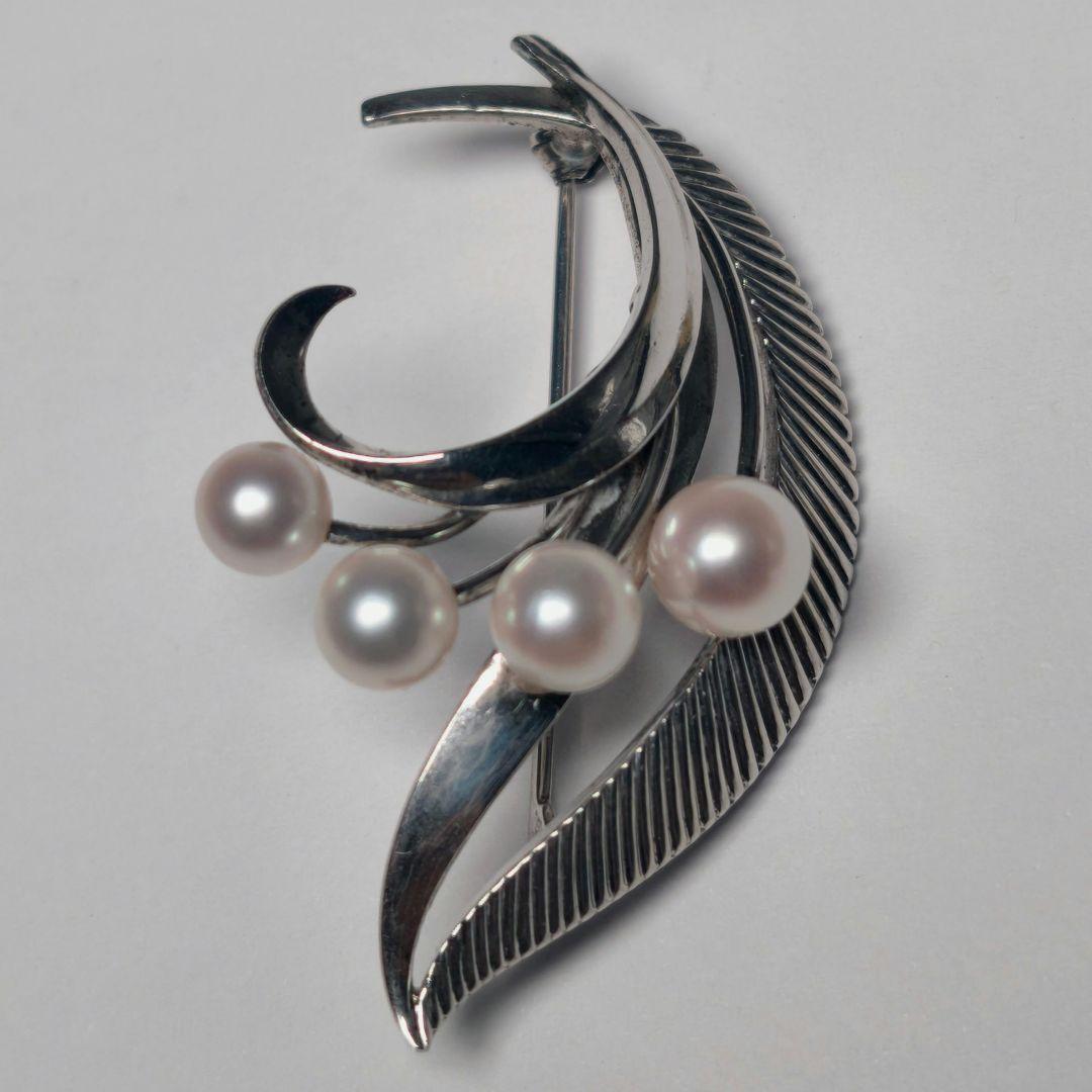 【極美品 最高級!!】ミキモト ブローチ パール フォーマル 4珠 皇室御用達