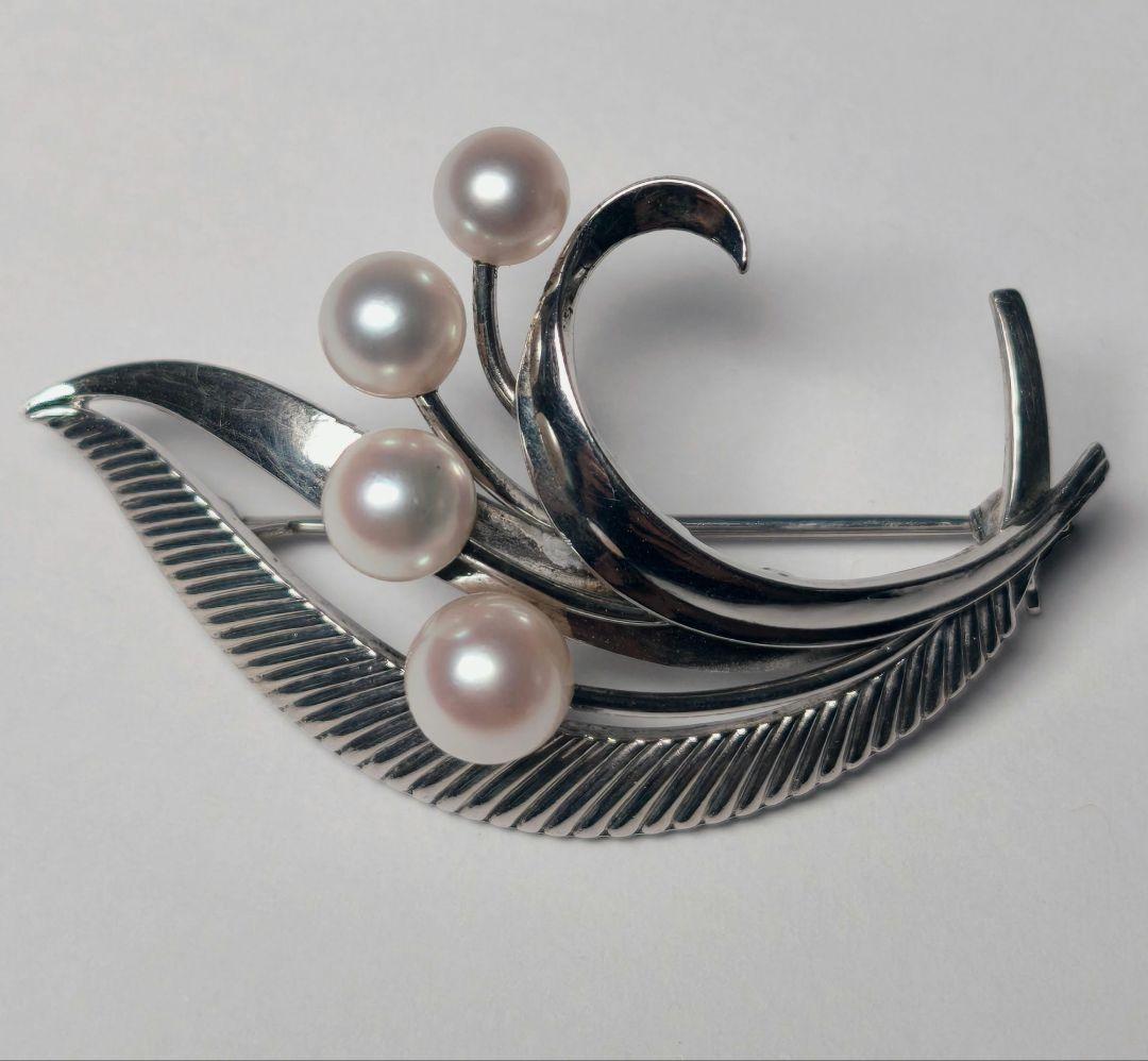 【極美品 最高級!!】ミキモト ブローチ パール フォーマル 4珠 皇室御用達