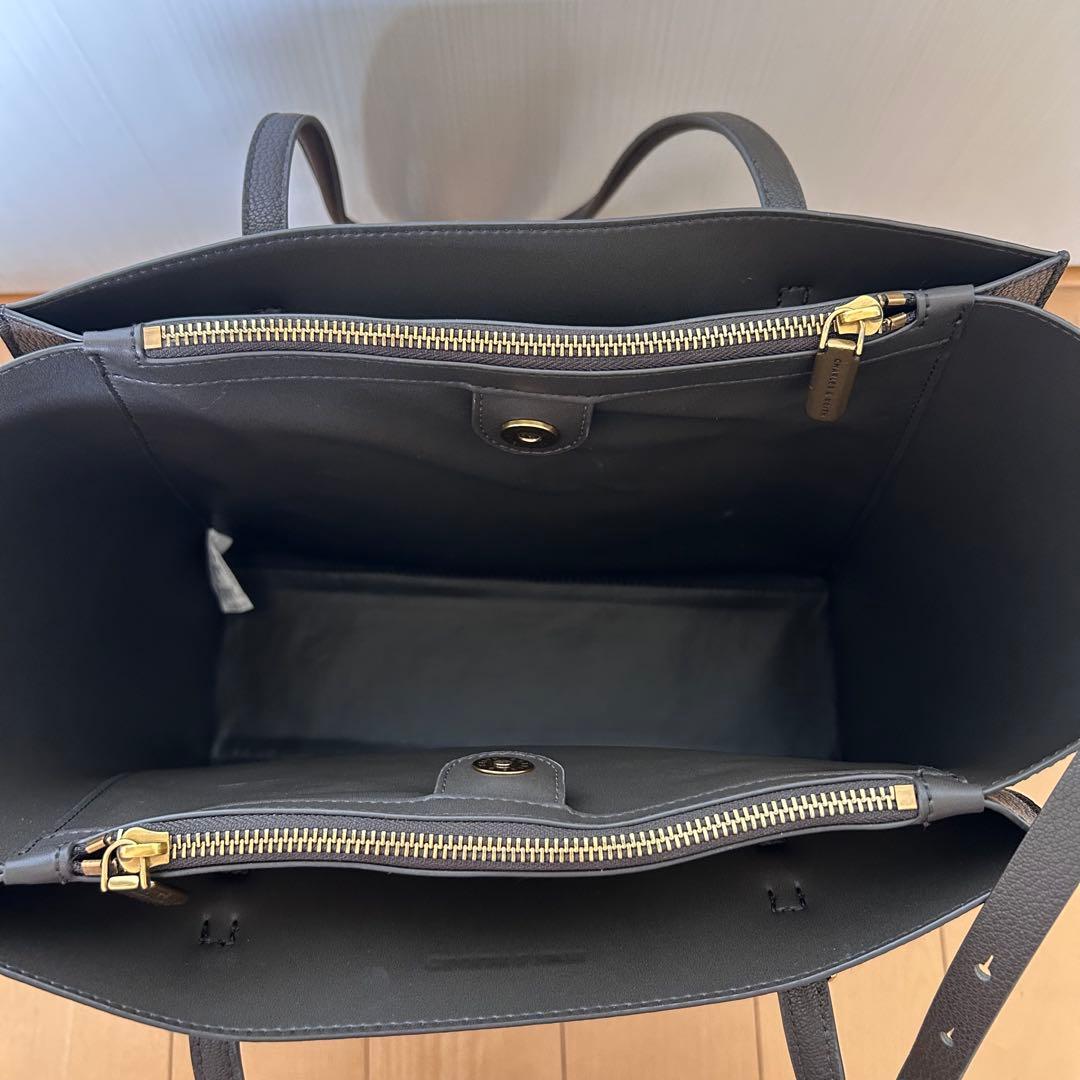 CHARLES & KEITH クラシックダブルハンドル トートバッグ ブラウン