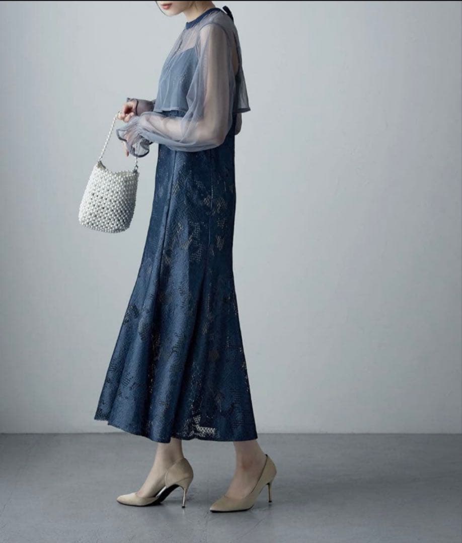 3wayシフォンボレロ&レースキャミドレス　ドレス　オケージョン　Mサイズ