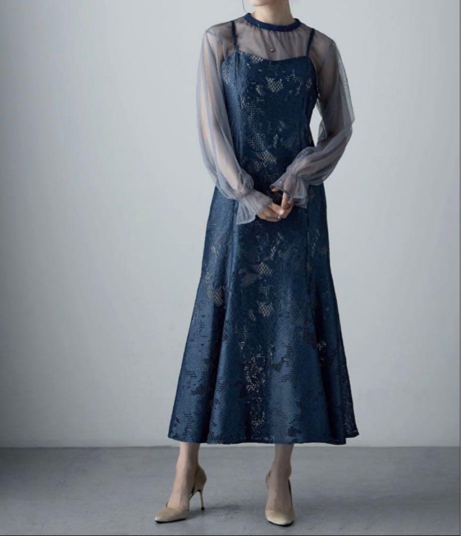 3wayシフォンボレロ&レースキャミドレス　ドレス　オケージョン　Mサイズ