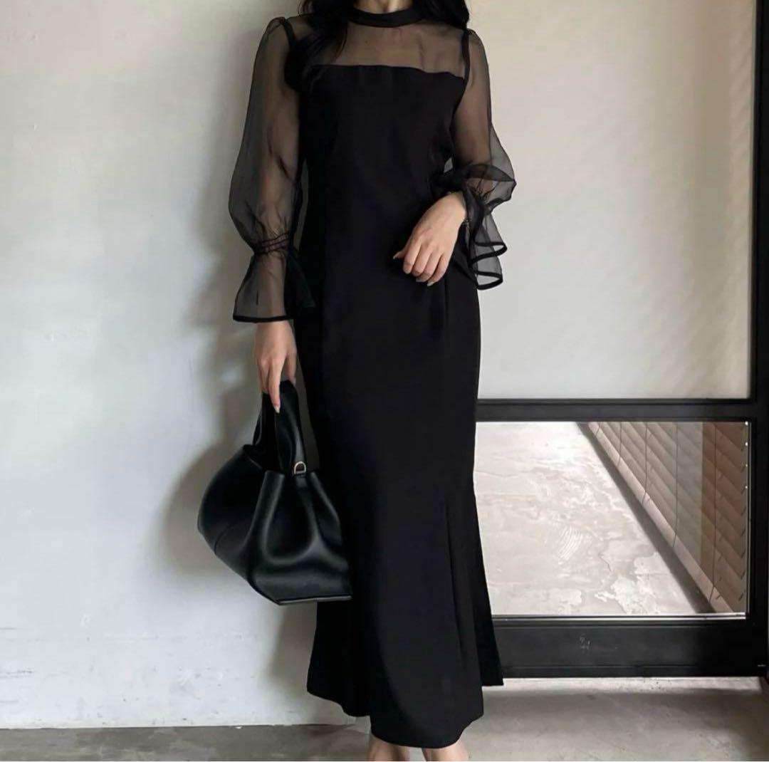 nairo ナイロ　スタンドカラーマーメイドドレス S