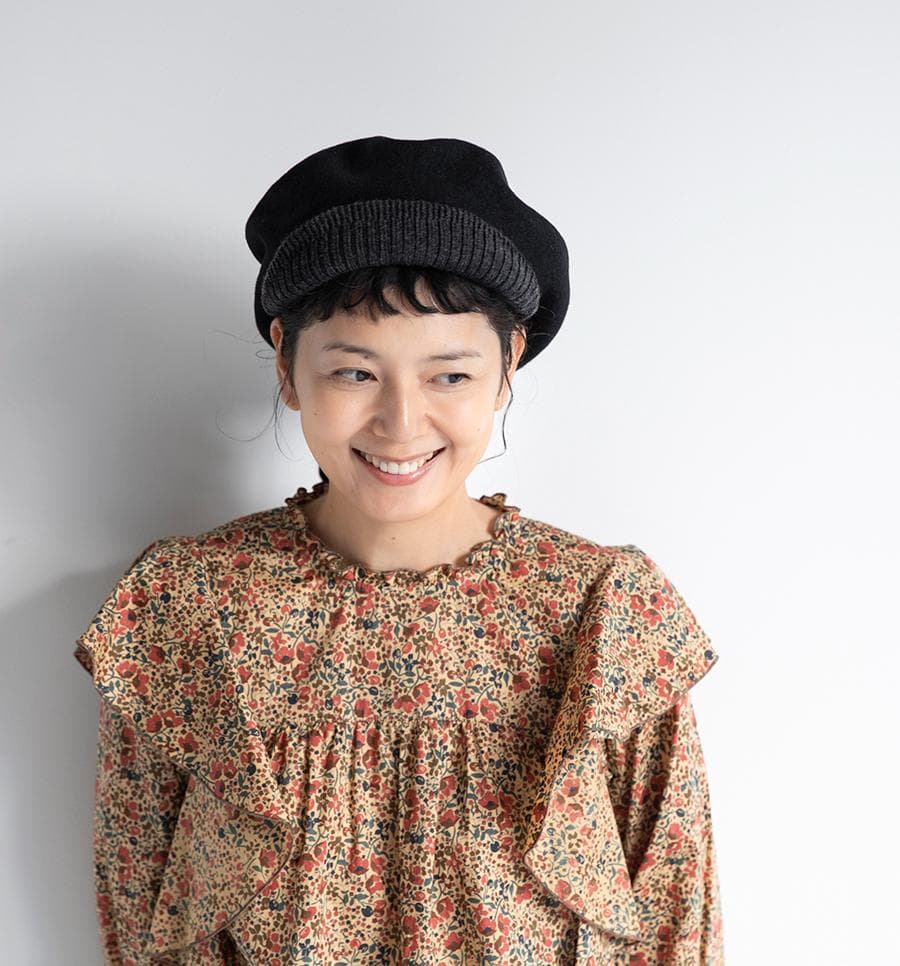 chisaki チサキ ウールフエルトベレー puka　ブラック