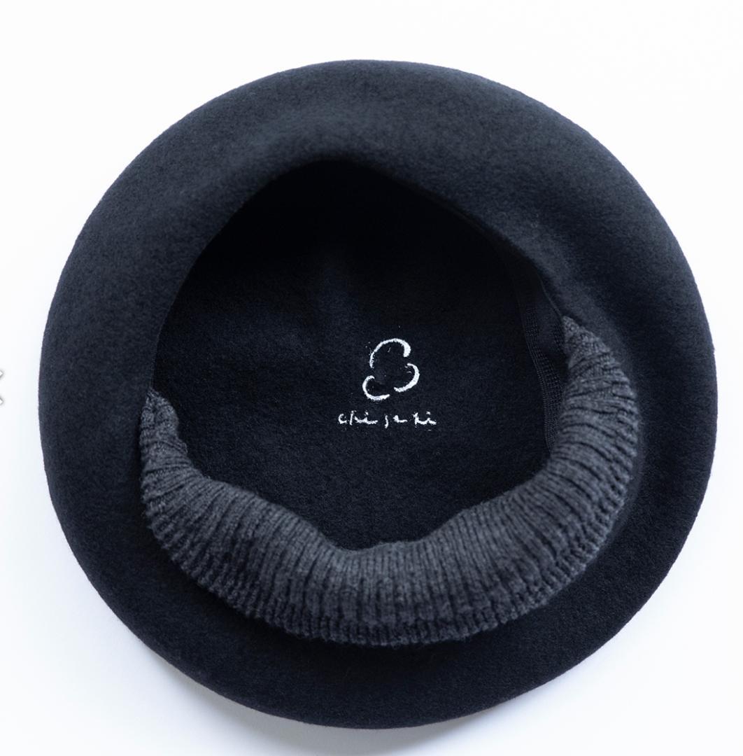 chisaki チサキ ウールフエルトベレー puka　ブラック