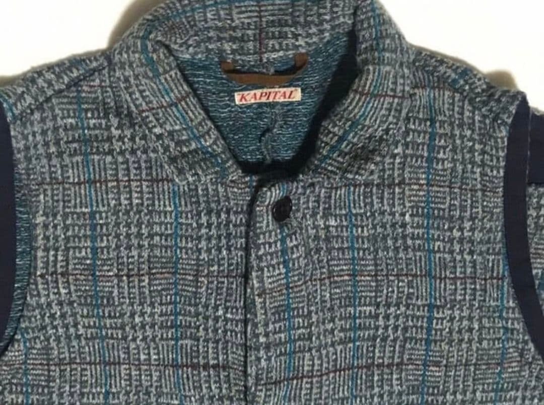KAPITAL ベスト ジレ ツイード チェック