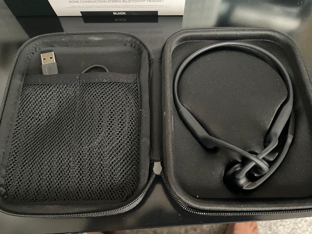 Shokz OPENCOMM骨伝導イヤホン ブラック ビジネスヘッドセット