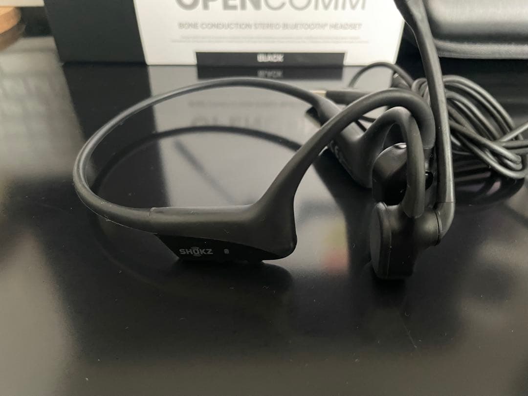 Shokz OPENCOMM骨伝導イヤホン ブラック ビジネスヘッドセット