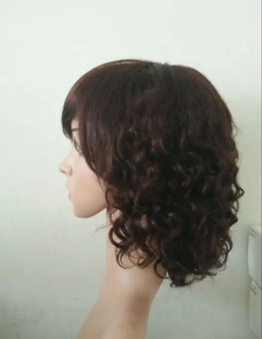 人毛100% ウェーブがかわいい ボブ かつら・ウィッグZ87