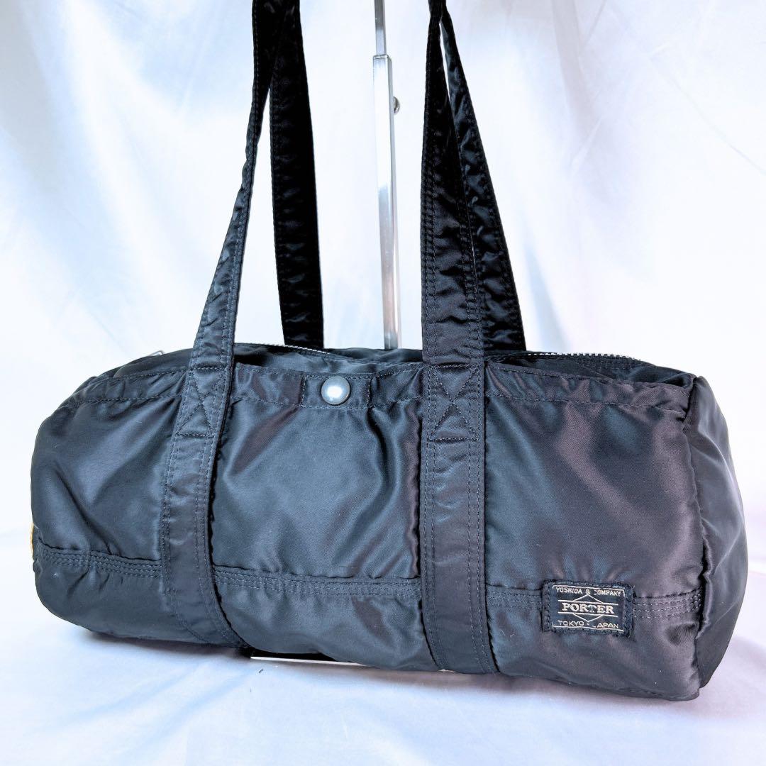 希少 廃盤品 PORTER TANKER ミニボストンバッグ ドラム型 ブラック