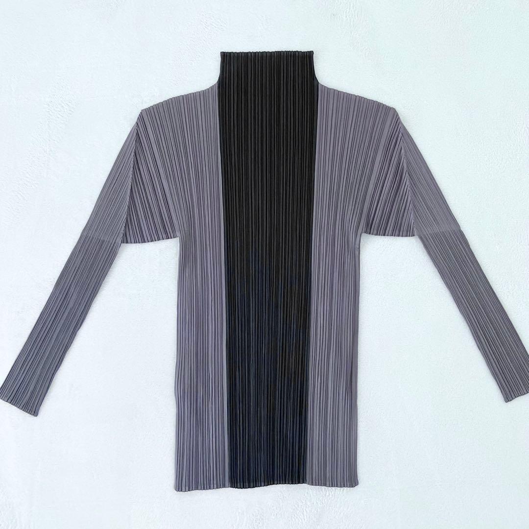 ISSEY MIYAKE PLEATS PLEASE ハイネック　バイカラー長袖