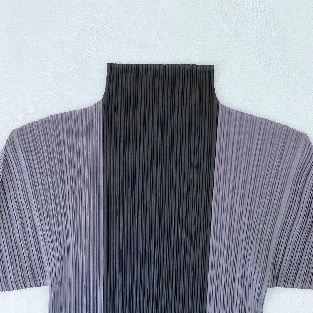 ISSEY MIYAKE PLEATS PLEASE ハイネック　バイカラー長袖