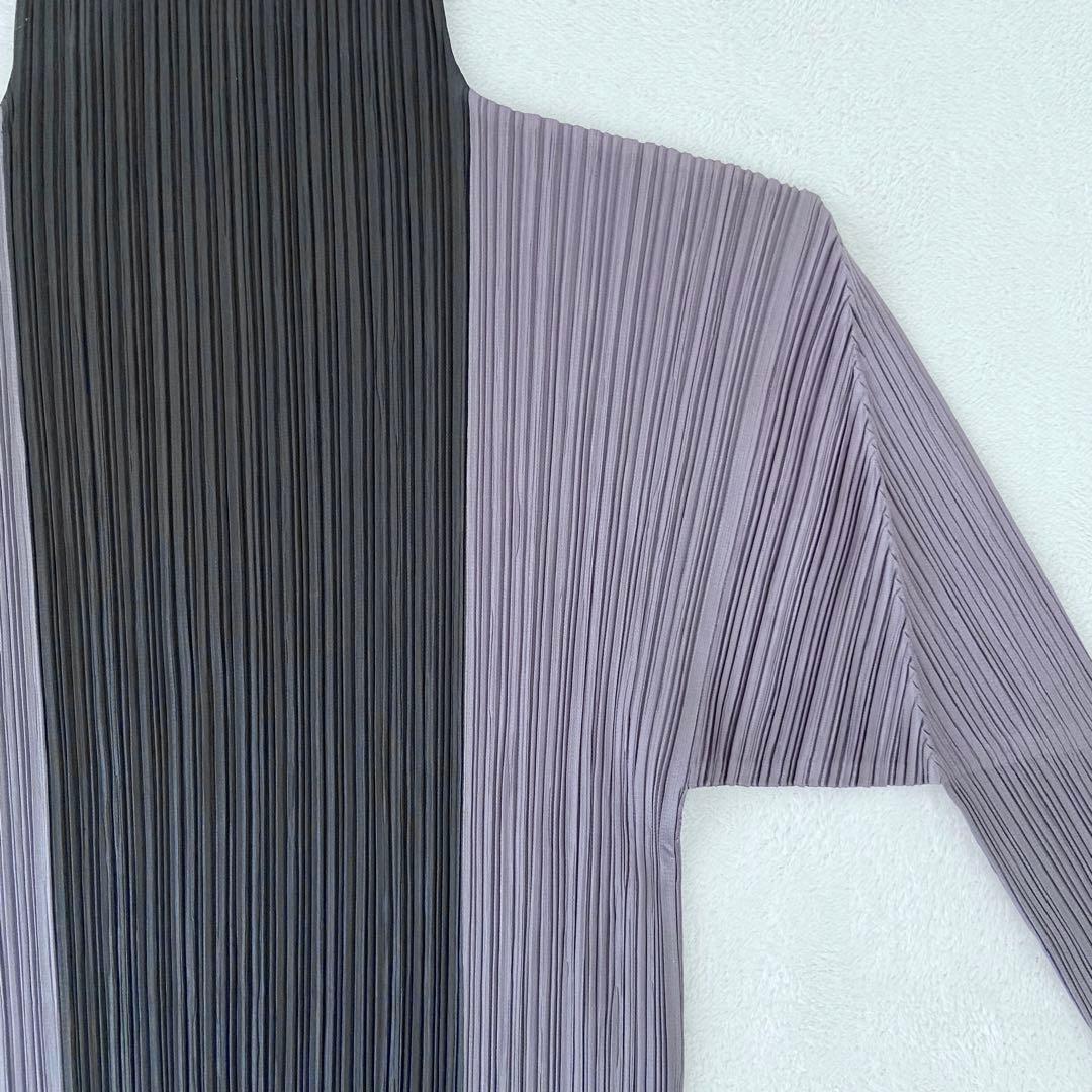 ISSEY MIYAKE PLEATS PLEASE ハイネック　バイカラー長袖