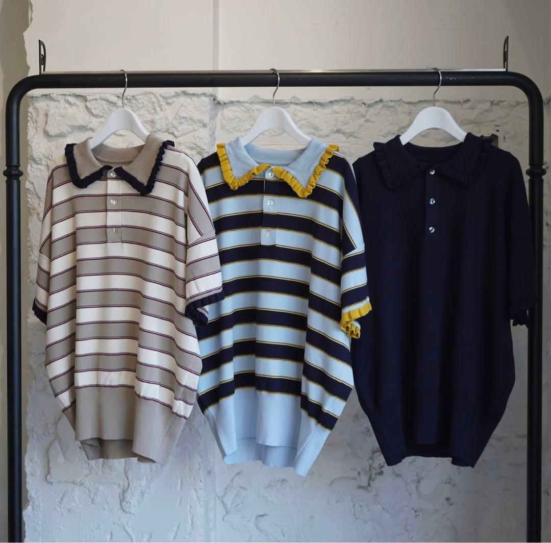 新品　rhodolirion Frill Polo Sweater ポロシャツ