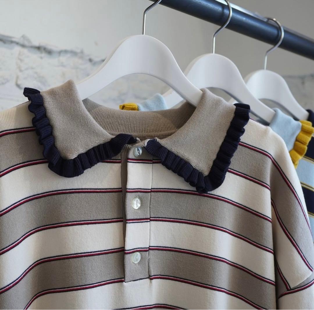 新品　rhodolirion Frill Polo Sweater ポロシャツ