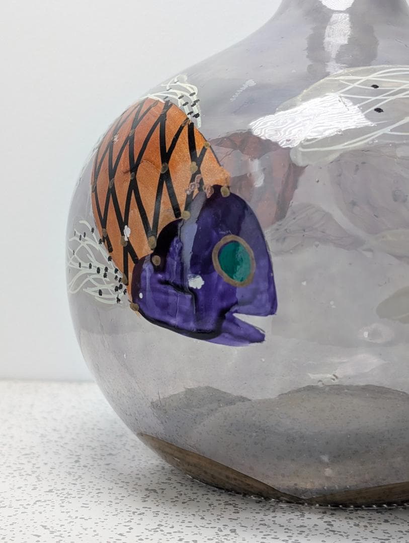 MURANO ムラーノガラス イタリア製 エナメル彩 ガラス デキャンタ 珍品