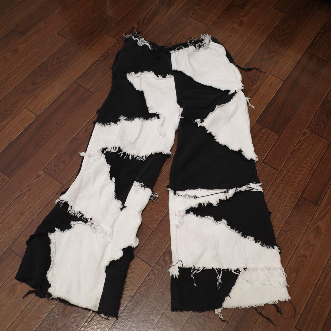 【美品】IKUMI 再構築パッチワークパンツ モノトーン