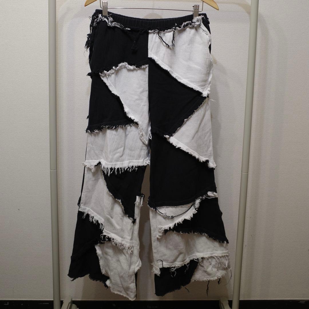 【美品】IKUMI 再構築パッチワークパンツ モノトーン