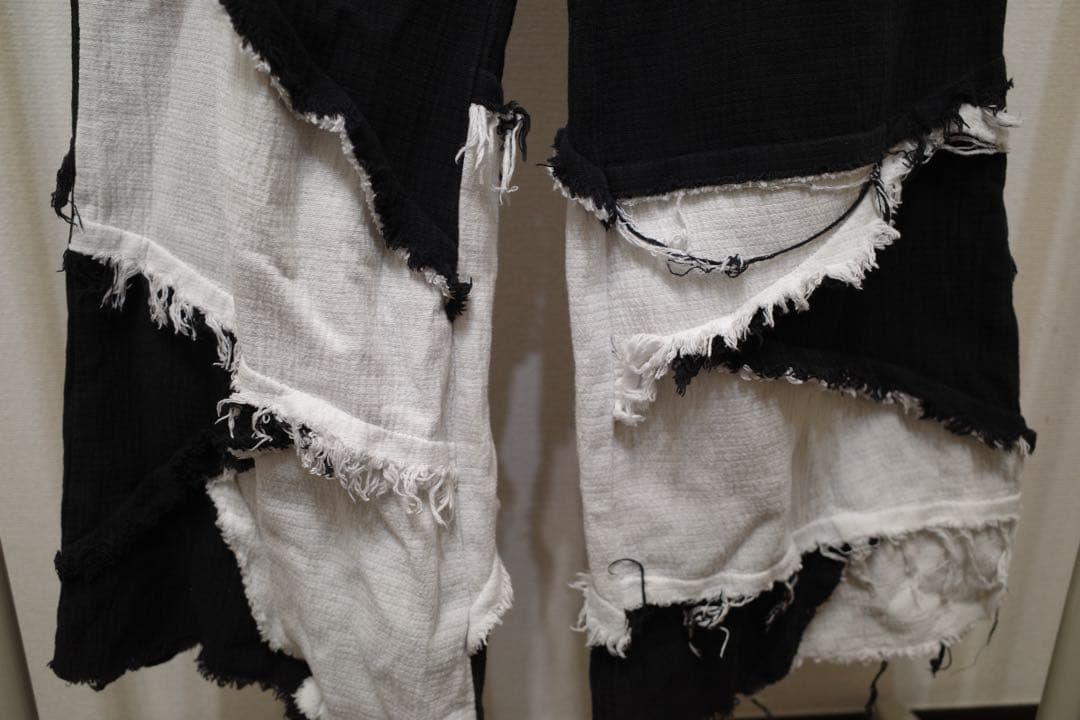 【美品】IKUMI 再構築パッチワークパンツ モノトーン