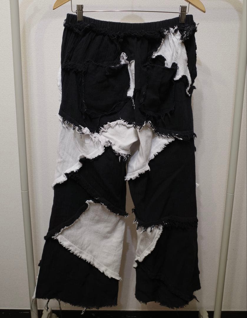【美品】IKUMI 再構築パッチワークパンツ モノトーン