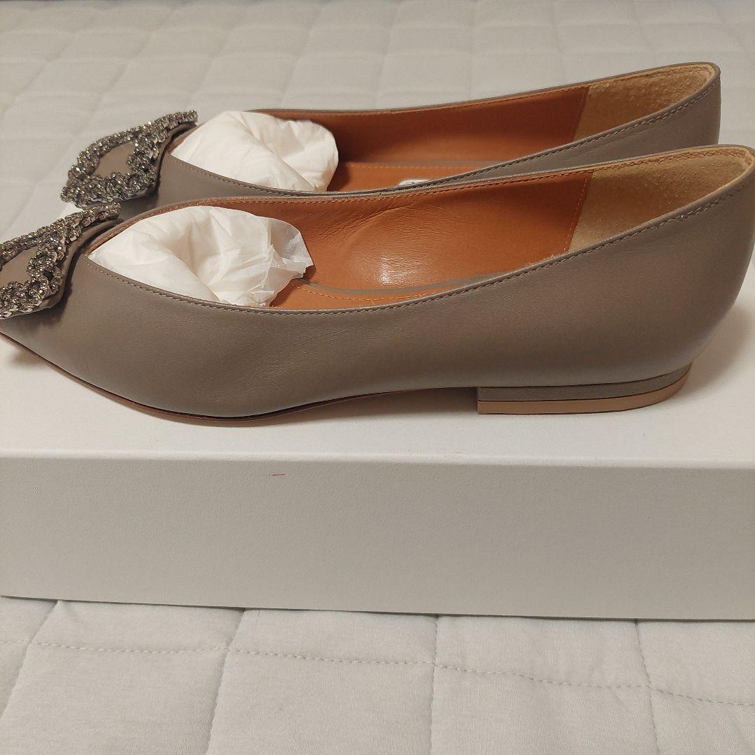 ９/5まで出品、最終お値下げ:ピッピシック　ビジュー　　フラットパンプス　36