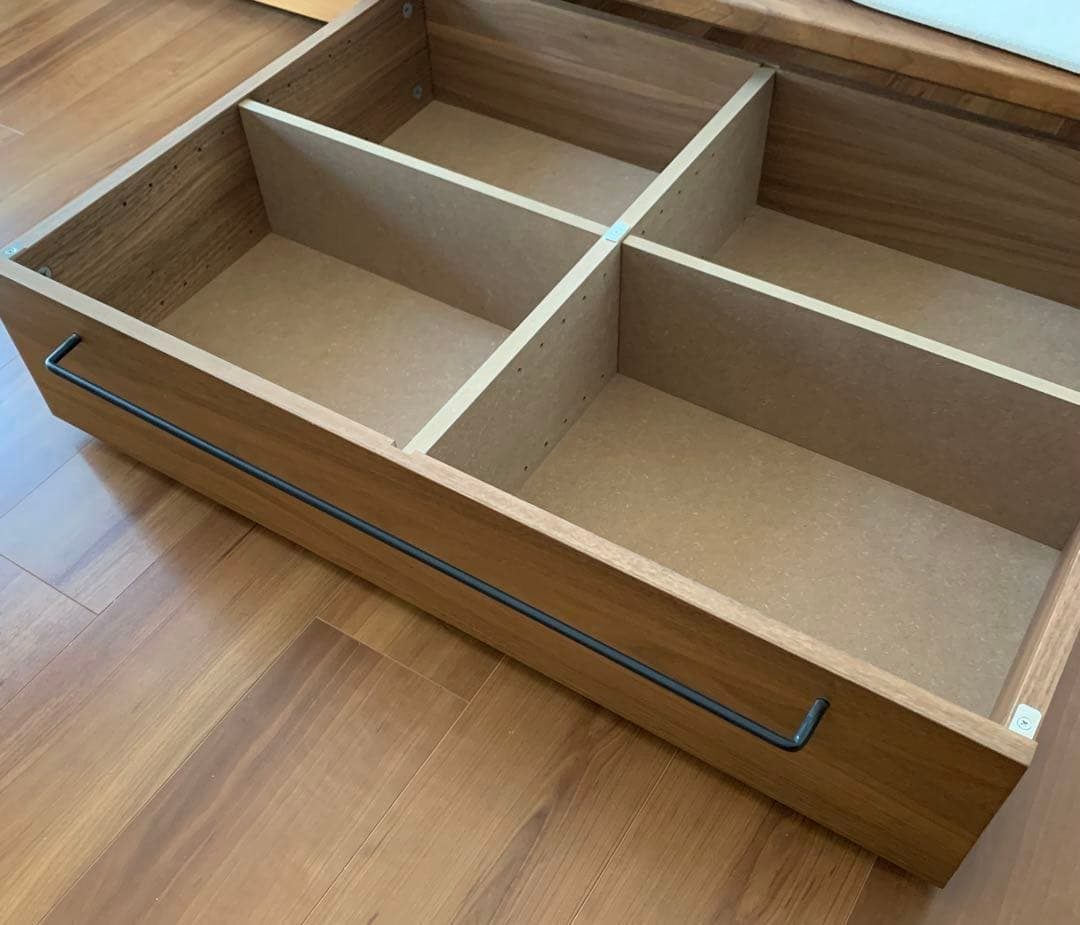 無印良品 ベッドフレーム下収納 小 ウォールナット材 ふた付き【2点】