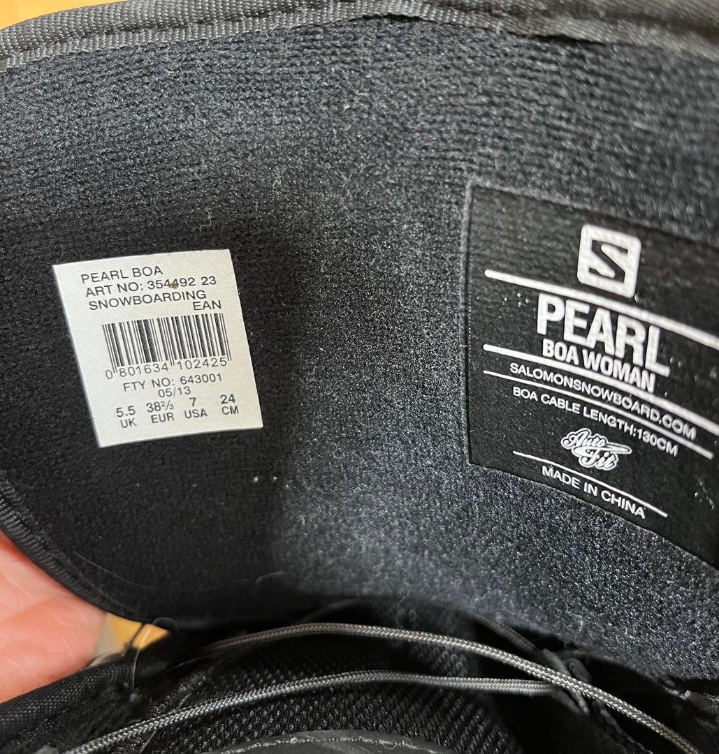 【美品】SALOMON　BOA　スノーボードブーツ　24cm　黒ピンク