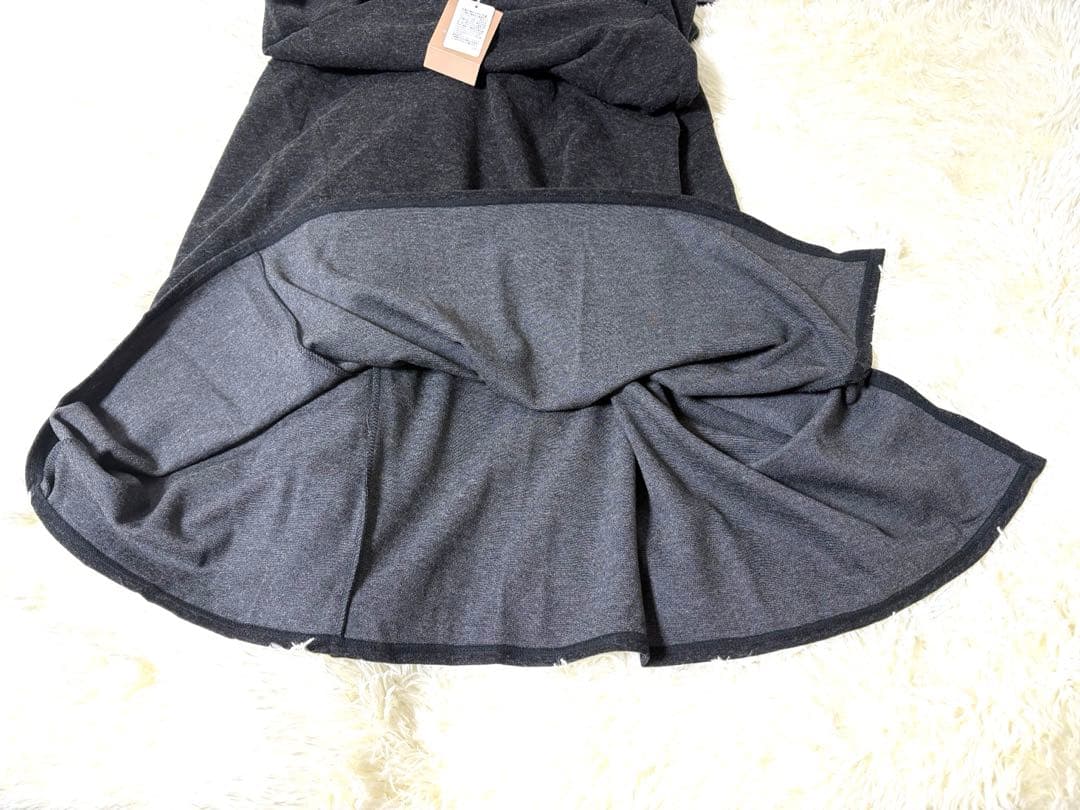 クレッシェントハーフノート　ロングワンピース M チャコールグレー 新品タグ付