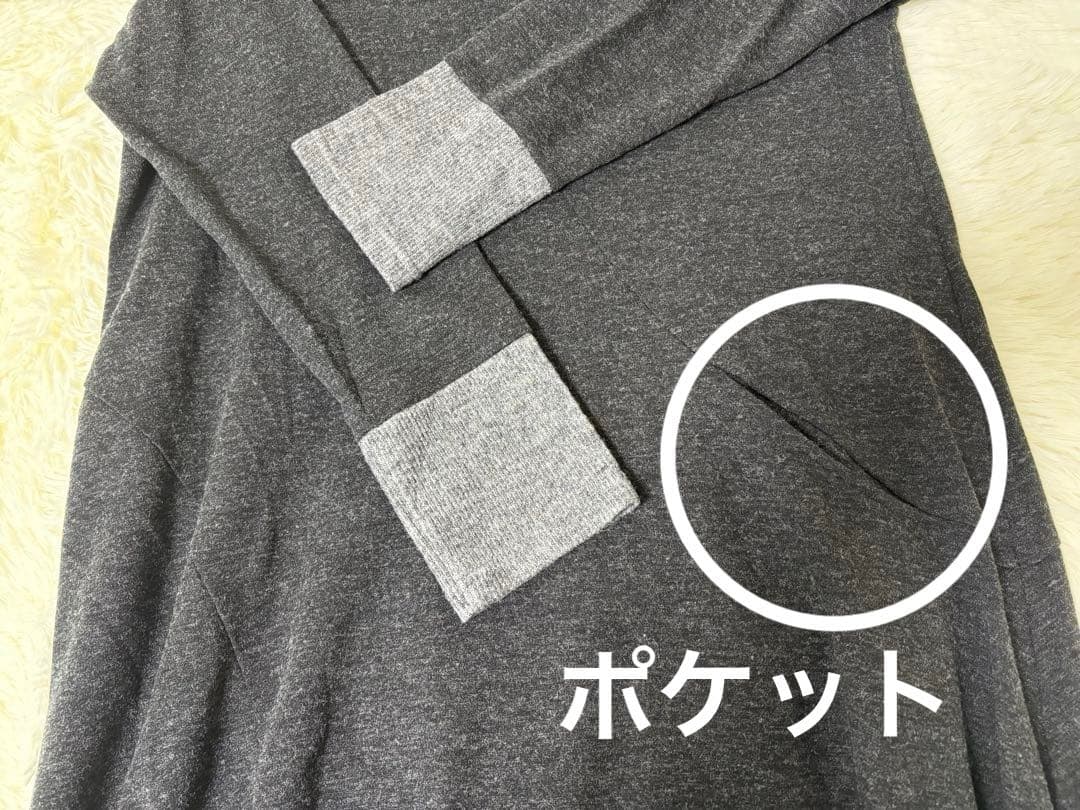 クレッシェントハーフノート　ロングワンピース M チャコールグレー 新品タグ付