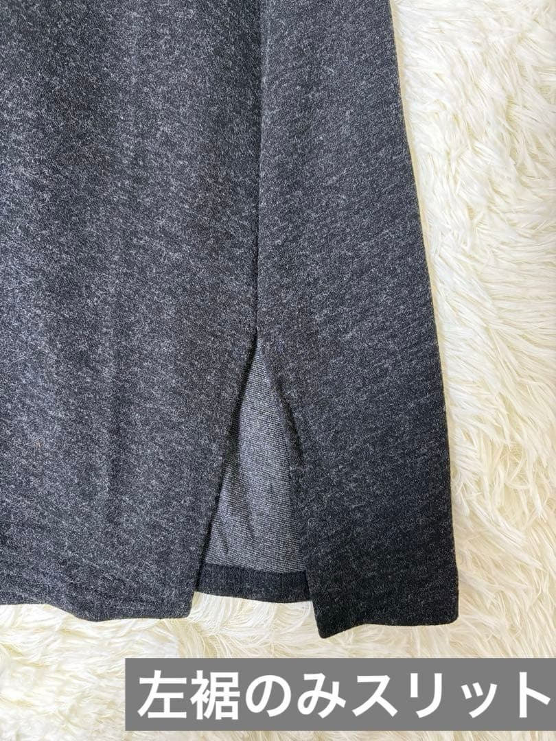 クレッシェントハーフノート　ロングワンピース M チャコールグレー 新品タグ付