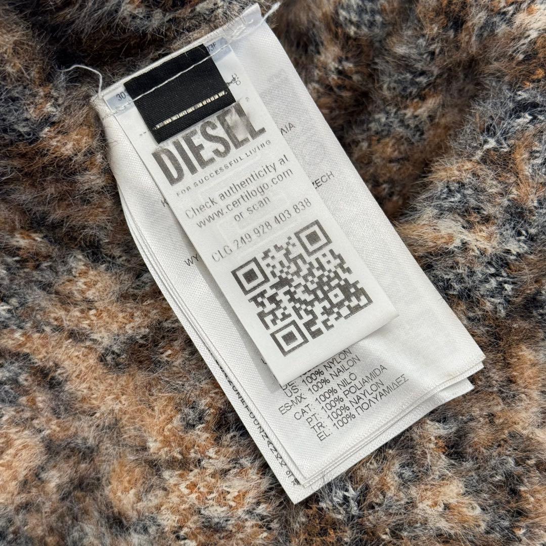 ぞ*ま様 ディーゼル レオパード柄 シャギー ニット セーター ショート丈 クロ