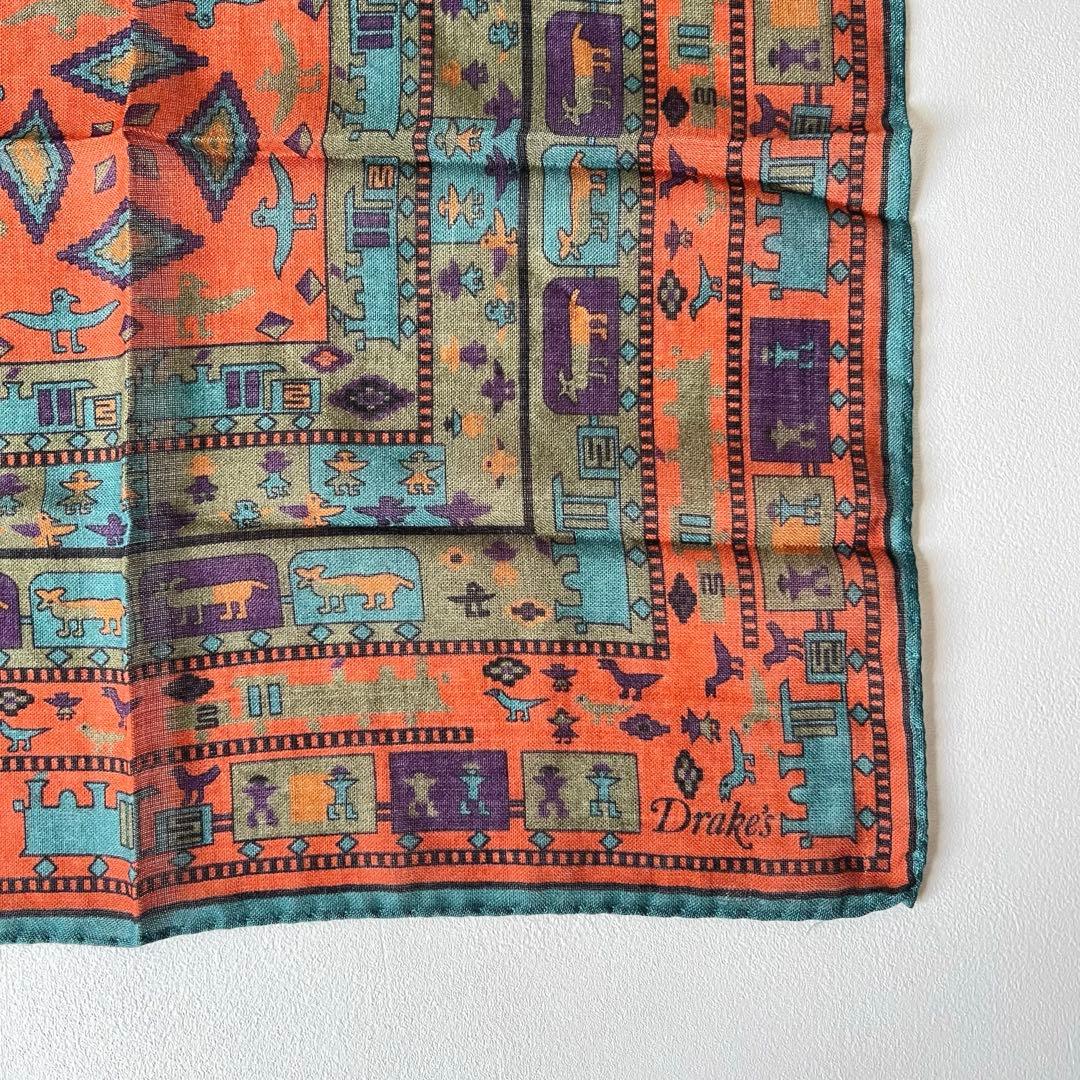 【未使用】Drake's ポケットチーフ ハンカチ ドレイクス
