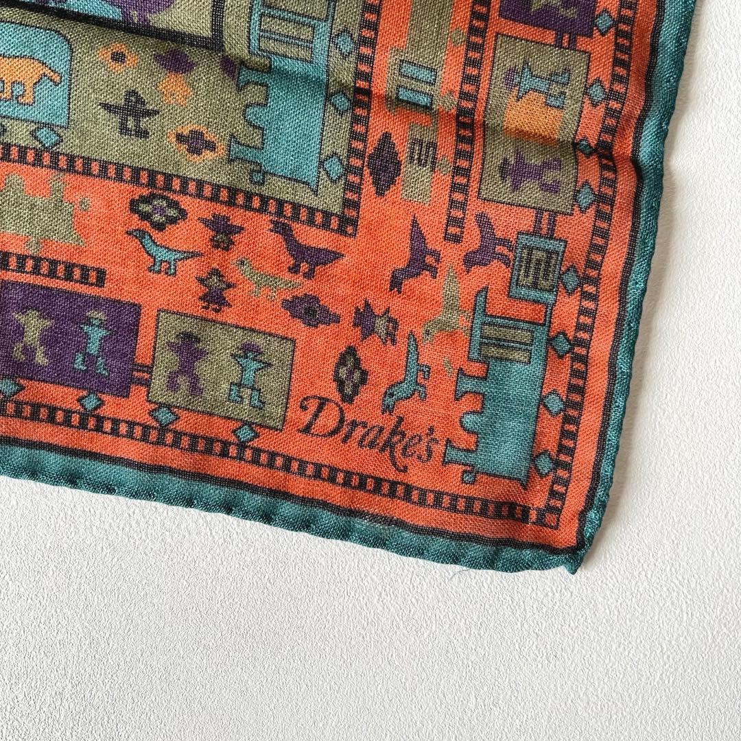 【未使用】Drake's ポケットチーフ ハンカチ ドレイクス