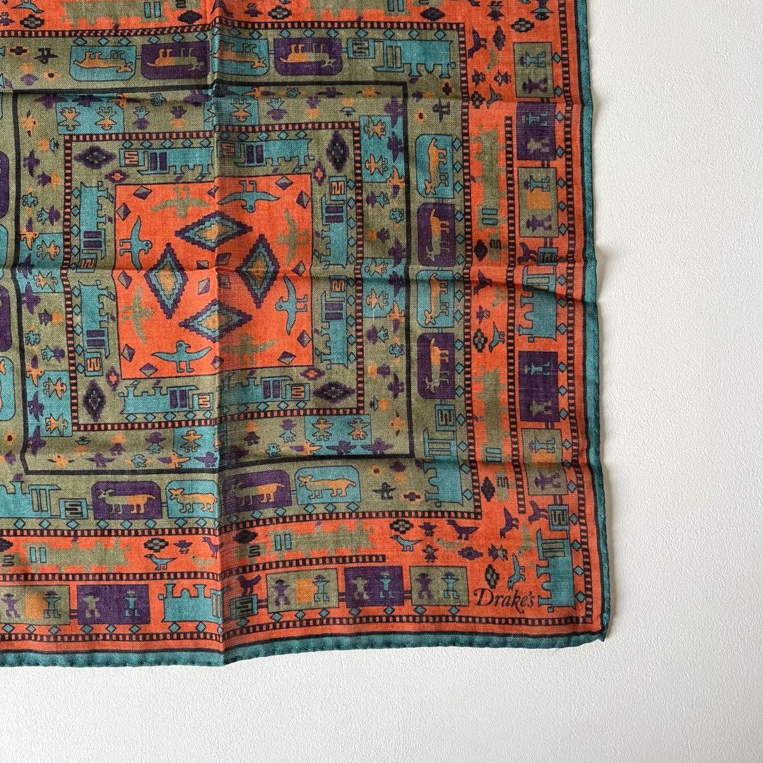 【未使用】Drake's ポケットチーフ ハンカチ ドレイクス