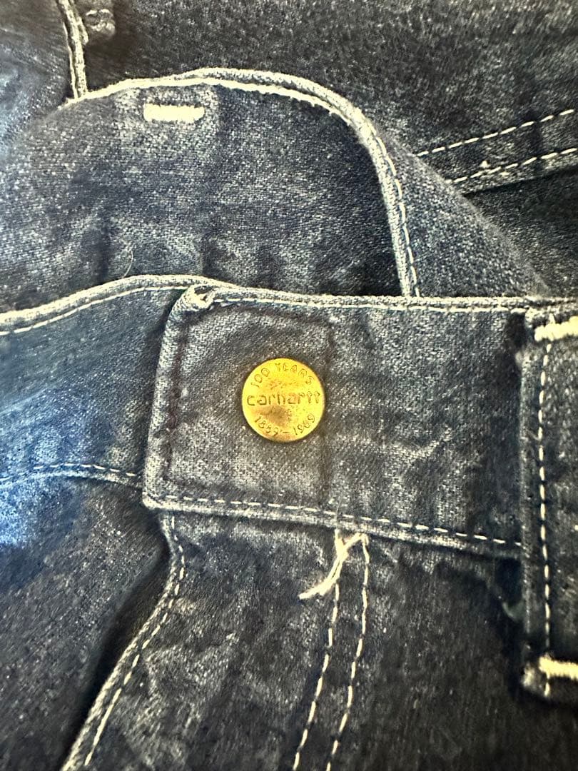 ら*ん様 【100周年】80s Carhartt デニムペインターパンツ 濃紺