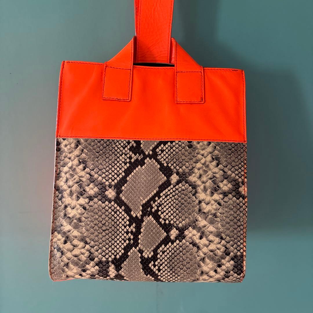 JUNYA WATANABE オレンジ パイソン柄 バック