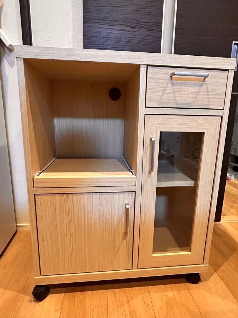 【良品】キッチン・カウンターワゴン ナチュラルブラウン(説明写真追加しました)