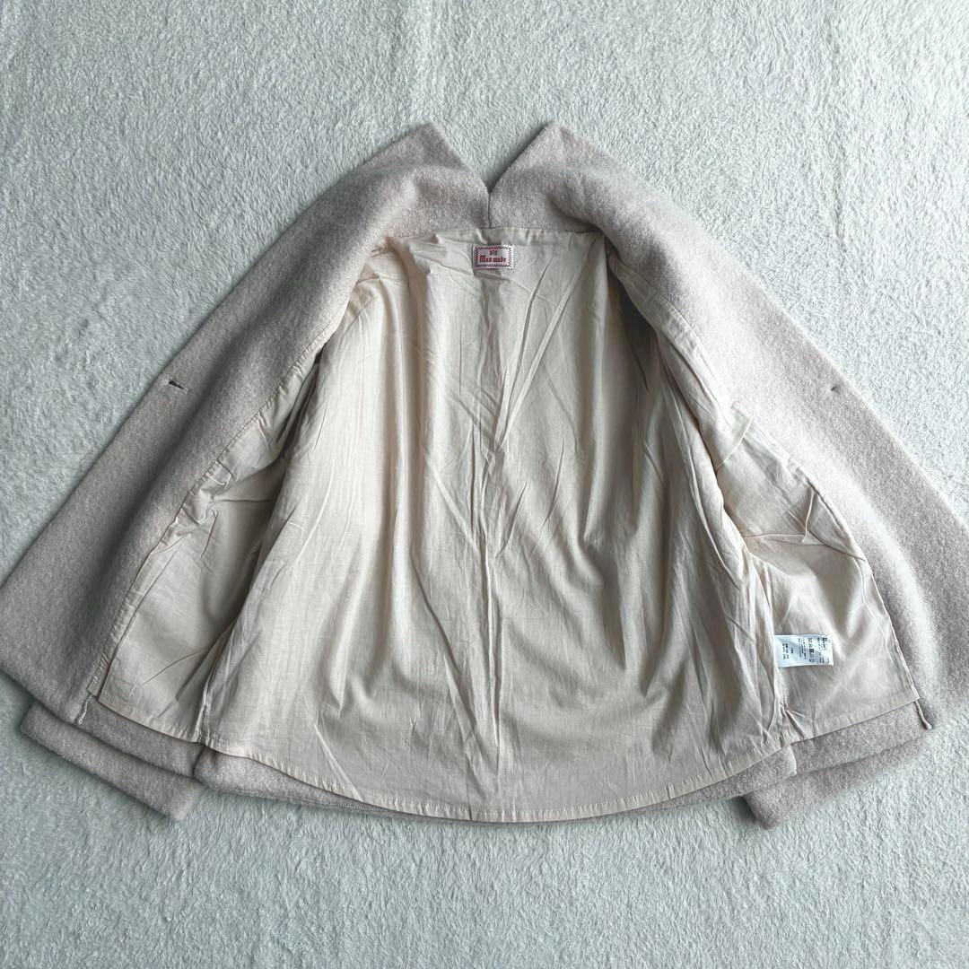 極美品 マオメイド 24AW プレスウール ショールカラー ショート丈 コート