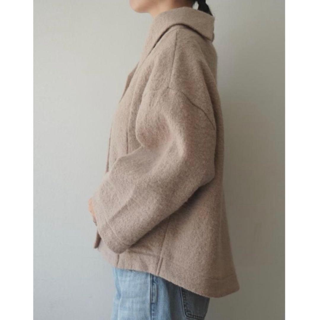 極美品 マオメイド 24AW プレスウール ショールカラー ショート丈 コート