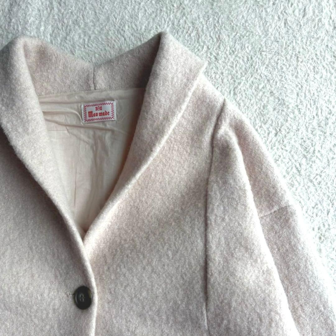 極美品 マオメイド 24AW プレスウール ショールカラー ショート丈 コート