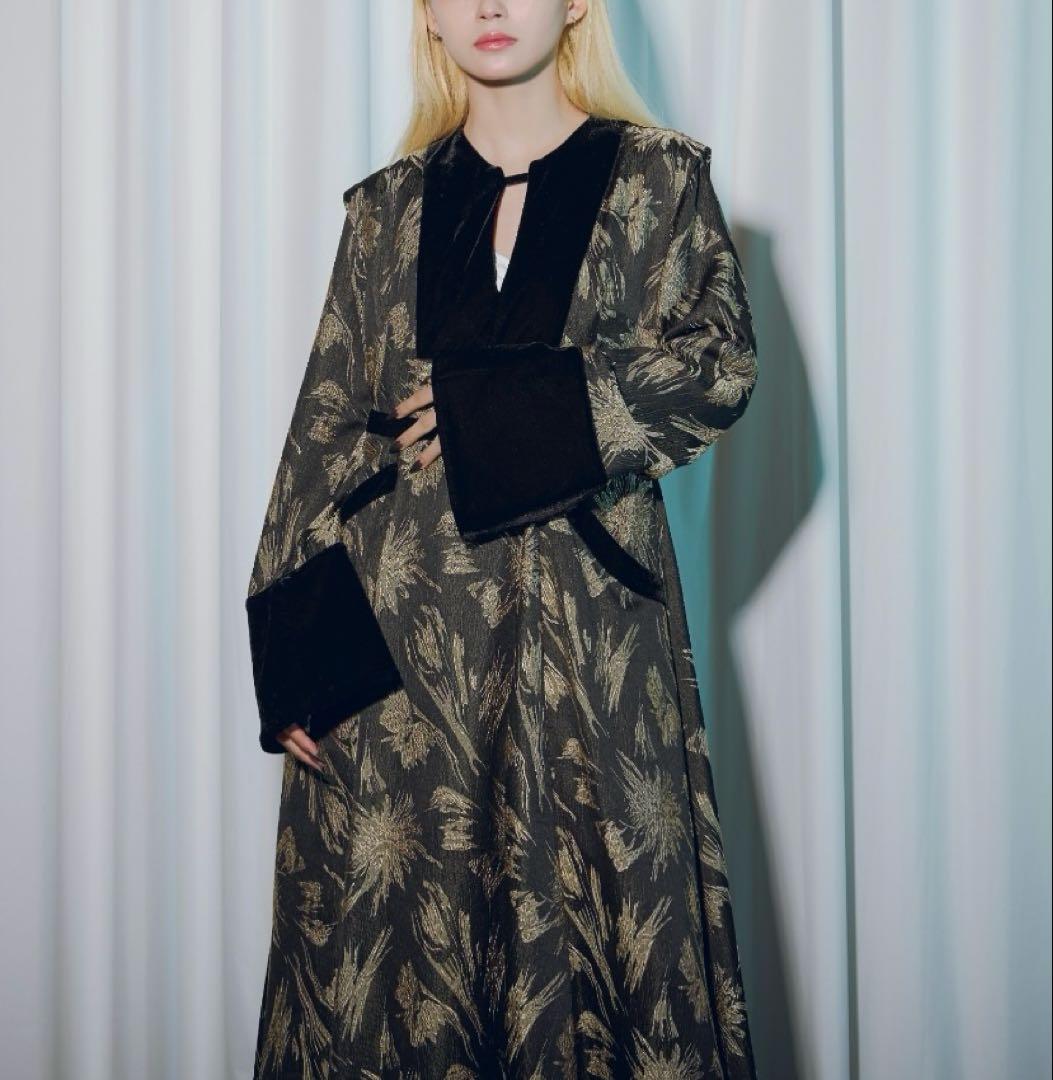 Ezick エジック ベロアスウィッチ　ワイドスリーブ カフタンドレス　完売品